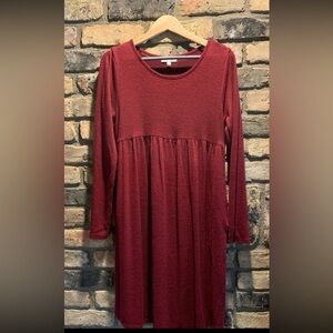 Women’s baby doll wine colored long sleeves dress size small